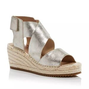 Eileen Fisher Willow Espadrille Wedge Sandals Sz 11 Metallic Gold. NEW